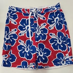 Tommy Hilfiger Swim Trunks Floral Board Shorts Mens Red Blue Size XL